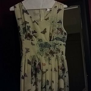Creme butterfly maxi dress